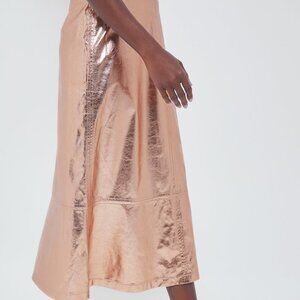 TUCKERNUCK X INDIA HICKS Gold Metallic London Skirt Size 12